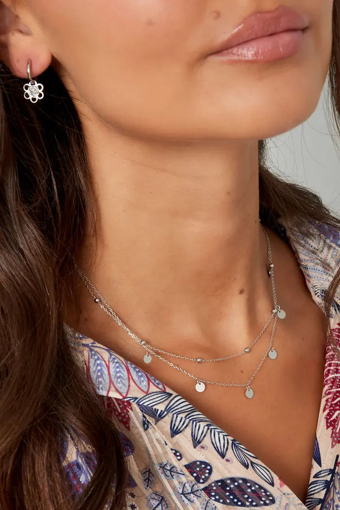 Collier boules et cercles - argent