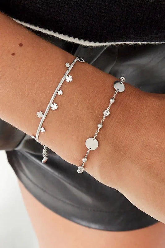 Bracelet trèfle fête - argent