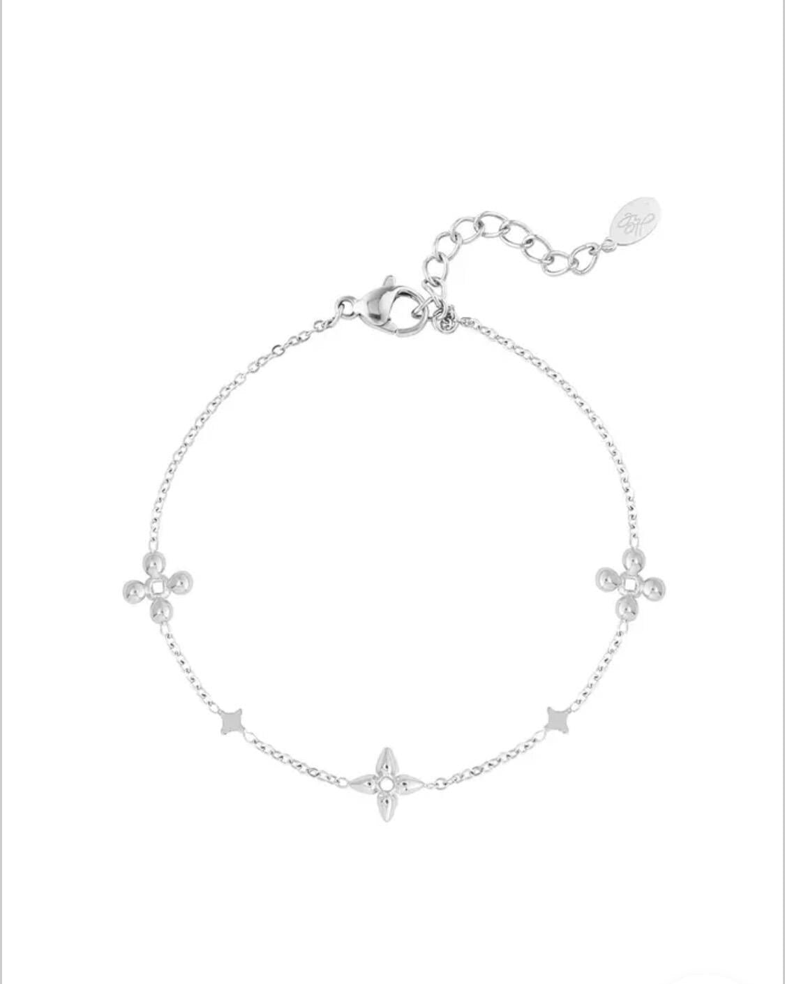 Bracelet de fête fleurie - argent